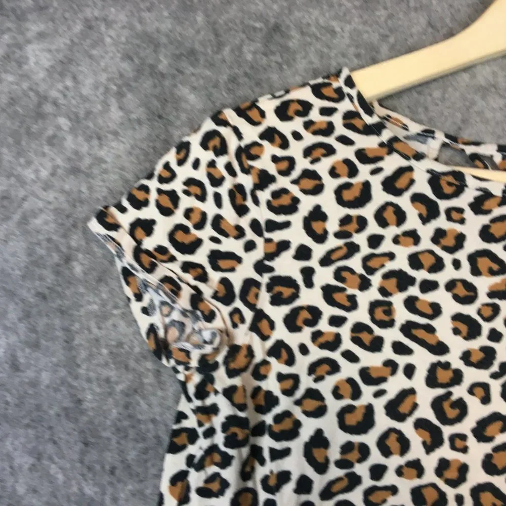 Old Navy T Shirt XL 14 Girls Leopard Print Softest Tee Strappy Back Cutout